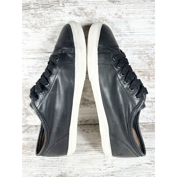 Women's Frye Mindy Low Black Leather Lace Up Sneakers Sz 7M - Picture 6 of 12
